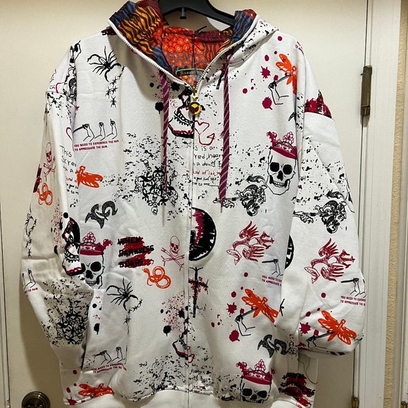 Reversible Vintage Hoodie By RUSSO SPIRIT 90's Style Hoodie, Size 4XL - NEW - Picture 1 of 9